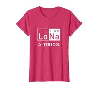 Lo Sodio A Todos Los Odio a Todos Lo Na Química Divertida Camiseta, Mujer, Rojo Jaspeado, XXL