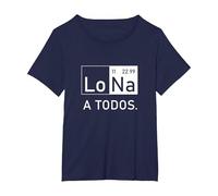 Lo Sodio A Todos Los Odio a Todos Lo Na Química Divertida Camiseta, Mujer Tallas Grandes, Azul Marino, 1XL Grande