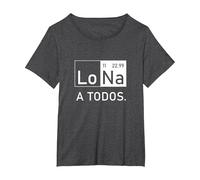 Lo Sodio A Todos Los Odio a Todos Lo Na Química Divertida Camiseta, Mujer Tallas Grandes, Jaspeado Oscuro, 3XL Grande