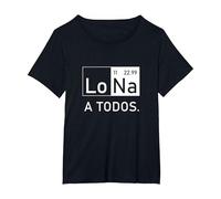 Lo Sodio A Todos Los Odio a Todos Lo Na Química Divertida Camiseta, Mujer Tallas Grandes, Negro, 6XL Grande