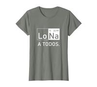 Lo Sodio A Todos Los Odio a Todos Lo Na Química Divertida Camiseta, Mujer, Verde Militar Jaspeado, M