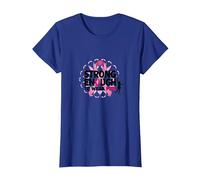 Lo Suficientemente Fuerte como para Usar Rosa: Conciencia sobre el cáncer de Mama Camiseta, Mujer, Azul Real, M