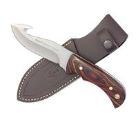 LO TRINCO YO Muela Cuchillo BISONTE-11R hoja de acero MoVa de 11,5 cm y empuñadura de madera coral para Caza, Pesca, Supervivencia y Bushcraft