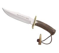 LO TRINCO YO Muela Cuchillo de caza GRED-17 con hoja de acero inoxidable MoVa de 17 cm y empuñadura de asta de ciervo para Caza, Pesca, Supervivencia y Bushcraft
