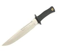LO TRINCO YO Muela Cuchillo MIRAGE-23 hoja de acero MoVa de 23 cm y empuñadura de goma Politetrafluoroetileno (PTFE) negra para Caza, Pesca, Supervivencia y Bushcraft