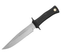 LO TRINCO YO Muela Cuchillo SCORPION-18W hoja de acero MoVa de 18 cm y empuñadura Politetrafluoroetileno (PTFE) sintético de color negro antideslizante. Caza, Pesca, Supervivencia y Bushcraft