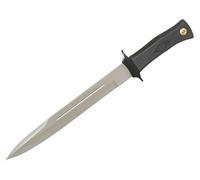 LO TRINCO YO Muela Cuchillo SCORPION-26W hoja de acero MoVa de 26 cm y empuñadura de Politetrafluoroetileno (PTFE) sintético de color negro antideslizante para Caza, Pesca, Supervivencia y Bushcraft