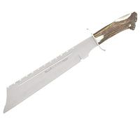 LO TRINCO YO Muela Cuchillo SHERPA-28S hoja de acero MoVa de 28 cm y empuñadura de roseta de ciervo para Caza, Pesca, Supervivencia y Bushcraft