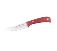 LO TRINCO YO Muela Cuchillo TERRIER-9Y/K hoja de acero 420 Nitro-42 de 9 cm y empuñadura de Micarta yute frambuesa con separador negro. Funda Kydex, para Caza, Pesca, Supervivencia y Bushcraft
