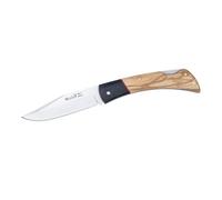 LO TRINCO YO Muela Navaja BT-9.OL.M hoja de acero MoVa de 9 cm y empñadura de Olivo - Micarta negra para Caza, Pesca, Supervivencia y Bushcraft.