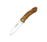 LO TRINCO YO Muela Navaja GT-8.OL hoja de acero MoVa de 8 cm y empuñadura de olivo tallado para Caza, Pesca, Supervivencia y Bushcraft