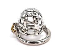 Lo último en bondage, jaula para pene y cinturón de castidad de acero inoxidable para hombres, especialmente diseñados para que los amantes de SM logren una experiencia CBT emocionante.(Kreisring,45mm