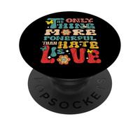 Lo único más poderoso Que el Odio es el Amor Cita Retro PopSockets PopGrip Adhesivo
