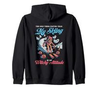 Lo único más rápido Que mi esquí es mi Actitud Bruja Sudadera con Capucha