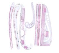 LOABXYUZ Juego de 6 reglas métricas de moda con patrón de curva francesa.