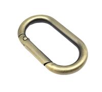 Loacea 2 piezas de elegantes anillos de resorte, cierre a presión ovalado de aleación de zinc, con diámetro interior de 16-40 mm, cierre de gancho de gatillo redondo.(Brush antique brass,40mm)