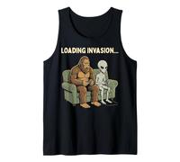 Loading Invasion Sasquatch Bigfoot Alien Playing Video Games Camiseta sin Mangas