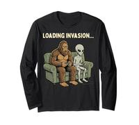 Loading Invasion Sasquatch Bigfoot Alien Playing Video Games Manga Larga