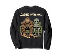 Loading Invasion Sasquatch Bigfoot Alien Playing Video Games Sudadera