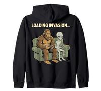 Loading Invasion Sasquatch Bigfoot Alien Playing Video Games Sudadera con Capucha