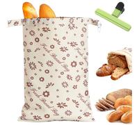 Loafguard Beeswax Bread Bag, Reusable Cotton Bees Wax Bread Bag With Zip Closure, Linen Bread Bag For 3x Longer Freshness, For Baguettes, Fruit And Vegetables (E)