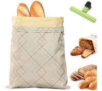 Loafguard Beeswax Bread Bag, Reusable Cotton Bees Wax Bread Bag With Zip Closure, Linen Bread Bag For 3x Longer Freshness, For Baguettes, Fruit And Vegetables (F)