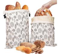 Loafguard Beeswax Bread Bag, Reusable Cotton Bees Wax Bread Bag With Zip Closure, Linen Bread Bag For 3x Longer Freshness, For Baguettes, Fruit And Vegetables (M)