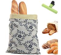 Loafguard Beeswax Bread Bag, Reusable Cotton Bees Wax Bread Bag With Zip Closure, Linen Bread Bag For 3x Longer Freshness, For Baguettes, Fruit And Vegetables (K)