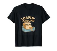 Loafin 'Alrededor de Pan Divertido Dibujos Animados Comida Juego de palabras Lazy Loaf Humor Camiseta