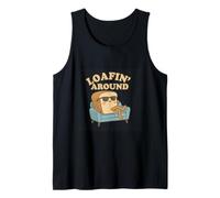 Loafin 'Alrededor de Pan Divertido Dibujos Animados Comida Juego de palabras Lazy Loaf Humor Camiseta sin Mangas