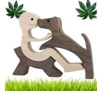 loalio Yukon Design Studio, tallado hecho a mano, modelo de tallas de madera para mascotas, escultura de estatua humana de perro tallada a mano, estatuas caprichosas, decoración del hogar