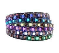LOAMLIN Tira LED WS2812B 5M 60 LEDs/m, Led RGB Magic Color Programable 300Pixels, Tira Led SMD 5050 Flexible Personalizable, PCB Negro, Impermeable IP65