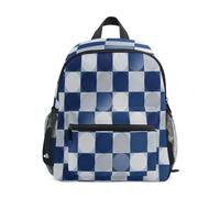 Loancwa Bonita mochila infantil para niños y niñas, Colorido, Medium, A la moda | Patrón de cuadrícula circular azul