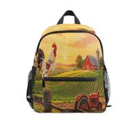 Loancwa Bonita mochila infantil para niños y niñas, Colorido, Small, A la | Patrón de gallo de granja