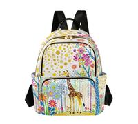 Loancwa - Mochila acolchada para mujer, 14 litros, 100% poliéster, diseño de jirafa de selva, bolsa informal para ir de compras, deportes al aire última intervensión