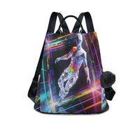 Loancwa Mochila con patrón de haz de colores, 17 L, gran capacidad, mochila para exploradores de la ciudad, uso diario