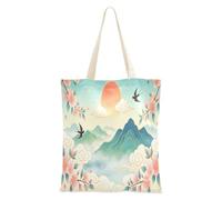 Loancwa National Tide Spring Pattern 100% poliéster lona magnética a presión, bolsa de mano y hombro para ir de compras, viajes al aire última intervensión