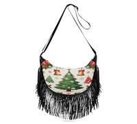 Loancwa Patrones de decoración de árbol de Navidad, bolsos diarios para mujer, correa de hombro ajustable, bolsos cruzados de moda para mujer, bolso de hombro para mujer