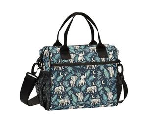 Loancwa Rainforest Elephant- Lonchera aislada para niños y niñas, congelable, reutilizable, con correa para el hombro, para picnic escolar