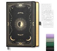 LOAPEM Cuaderno de bocetos A5, A5 en blanco, 192 páginas, 100 g/m², tapa dura con diseño de sol y luna, para mujeres y hombres, para dibujar, dibujar, pintar, 14,5 x 21 cm, negro