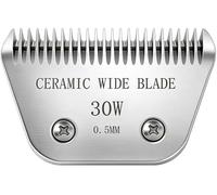 Loarysk Cuchillas anchas de cerámica de precisión para el aseo de perros, compatibles con Andis, Oster A5, Wahl km10, cuchilla de repuesto para aseo de perros y gatos (30 W (0.5 mm)