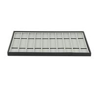Lobamop 10 ranuras para relojes y pulseras, caja con tapa transparente, organizador de relojes, bandeja apilable para relojes y pulseras A, Negro y gris., 10 Gitter, Contemporáneo
