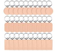 Lobamop 30 llaveros, llaveros grabables, llaveros personalizados hechos a mano (ovalados, cuadrados, redondos)