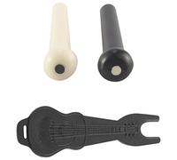 Lobamop 36 clavijas de puente de guitarra acústica en blanco y negro con 1 extractor de pines de puente en guitarra