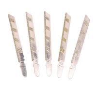 Lobamop 5 piezas serías 101mm 4 pulgadas T varilla Jigsaw cuchillas diamante recubierto Jig hoja conjunto albañilería azulejos corte herramientas eléctricas Accesorios