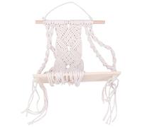 Lobamop Boho Macramé de pared tejida a mano tapicería soporte de madera flotante percha de almacenamiento para decoración de pared
