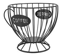 Lobamop Cesta de almacenamiento de cápsulas de café, cesta de café, bandeja de café, organizador de almohadilla de café, soporte para café, accesorios de café (negro)