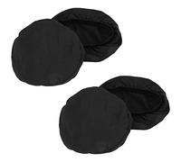 Lobamop Juego de 4 fundas redondas para taburetes de bar, muy suaves y lavables, elásticas, fundas para silla de bar 12-14, color negro