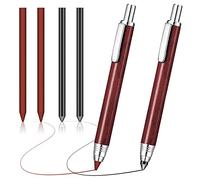 Lobamop Portaminas de 5,6 mm, 2 lápices mecánicos automáticos de grafito para carpintero, 4 minas de recarga con sacapuntas