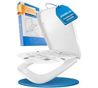 LOBENSWERK tapa WC cuadrada [Fácil instalación] compatible con Keramag Renova Nr 1 asiento inodoro | Con cierre suave, antibacteriana y resistente UV | Tapa de váter con plantilla de montaje